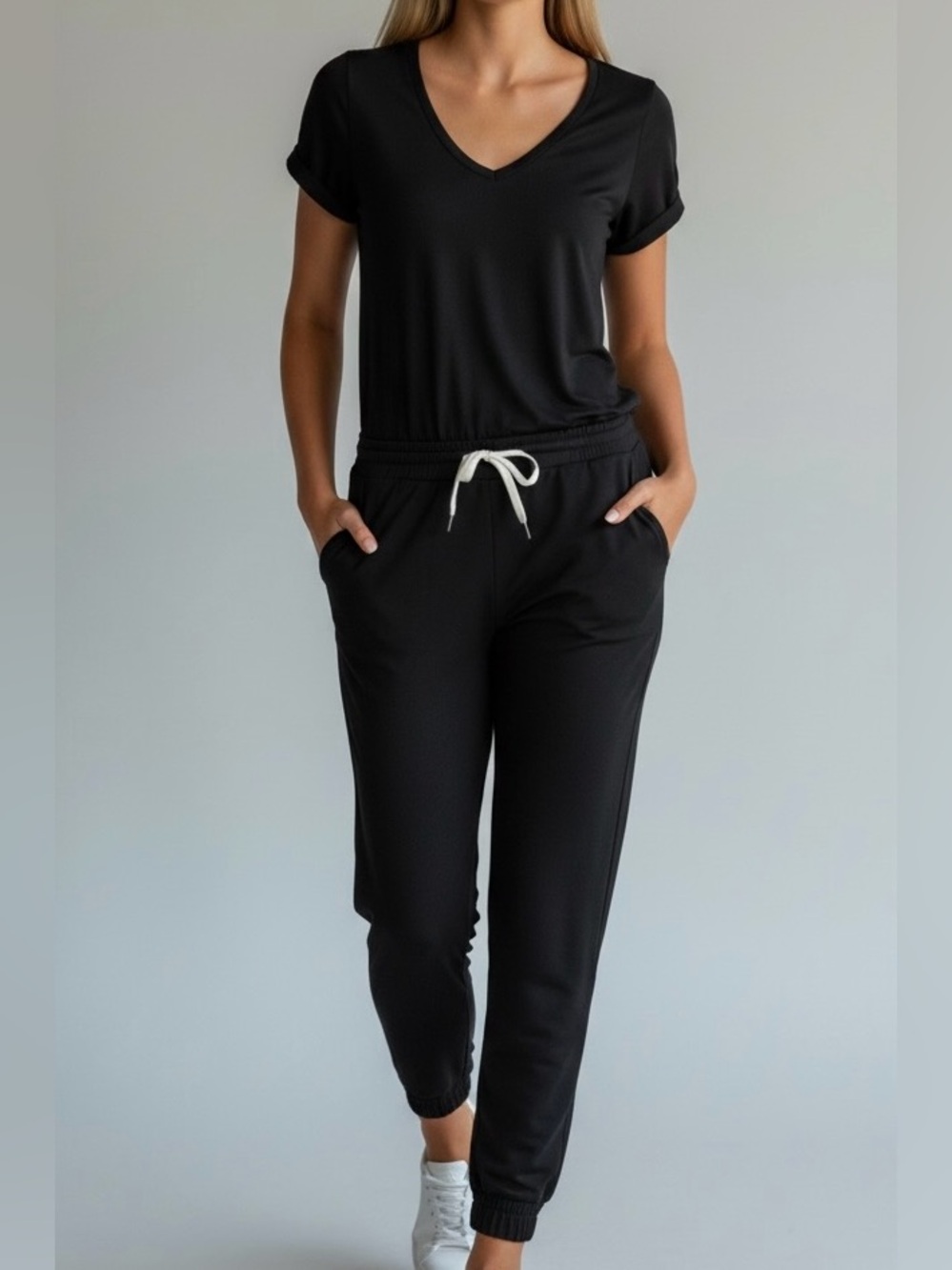 n:PHILANTHROPY n:p Lawes V-neck Short Sleeve Cotton Jumpsuit S